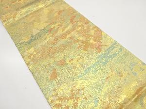 寺院風景模様織り出し袋帯